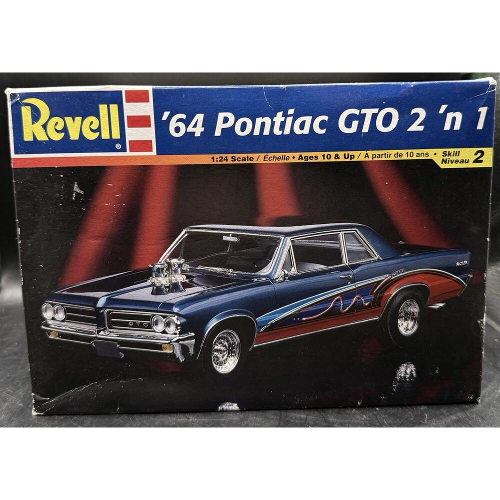 Revell 1964 Pontiac GTO 1:24 Model Kit 2 n 1 '64 1996 New Open Box Complete